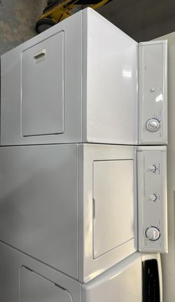 Frigidaire Stacked Washer Dryer – Top Load Agitator, 27 in, White