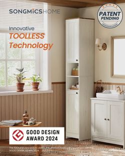 Bathroom storage cabinet with adjustable shelves