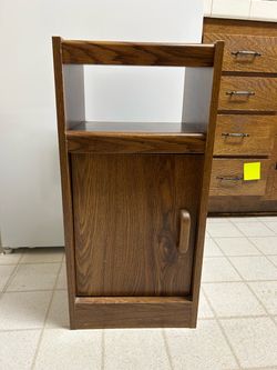 Wood  Side table with Open Shelf and Cabinet