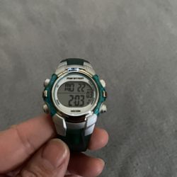 Timex Marathon Digital Watch Women Turquoise Silver