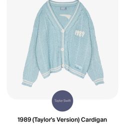Authentic Taylor Swift Cardigan 1989, Light Blue -NWT-Size MD/LRG