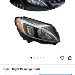 Headlight Headlamp Assembly LED Headlight Replacement Front Head Lamp Clear Lens Chrome Housing For 2015 2016 2017 2018 Mercedes Benz C-Class W205 C30