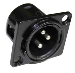 ProX XC-XLRM-PANEL Panel Mount Xlr-3 Pin Male Connector - Black