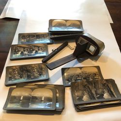 Antique viewing glasses with photos