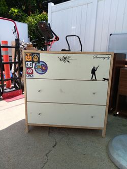Wooden 3 drawers  white dresser $65 obo!
