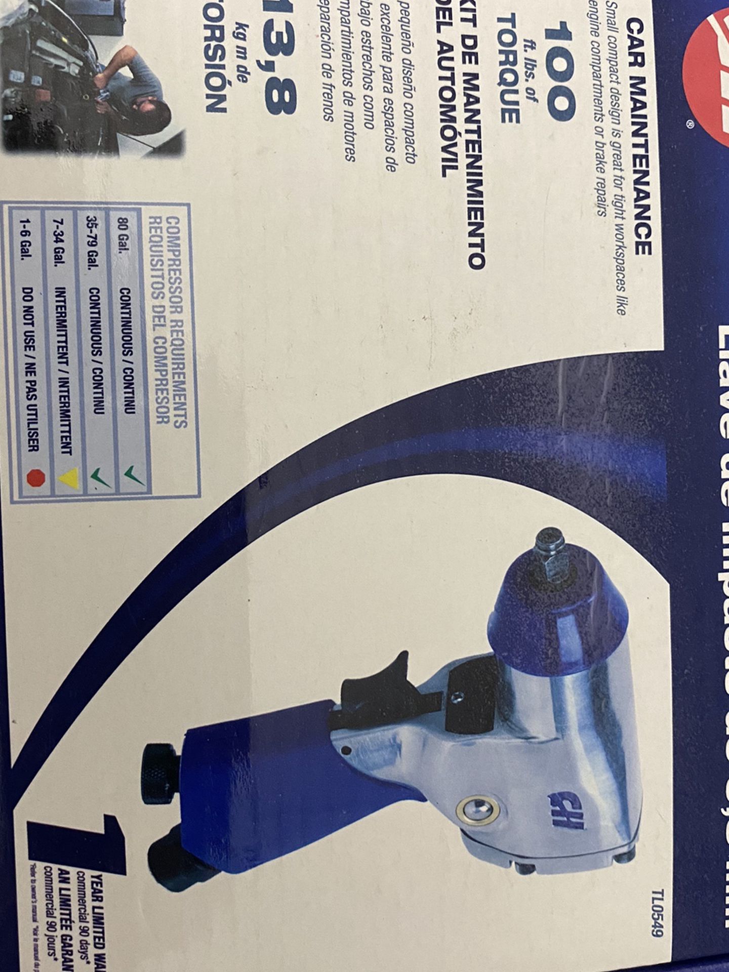 (New) Never used - Campbell Hausfeld -3/8 air wrench.