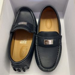 Gucci Kids Leather Loafers – Size 27 – Navy