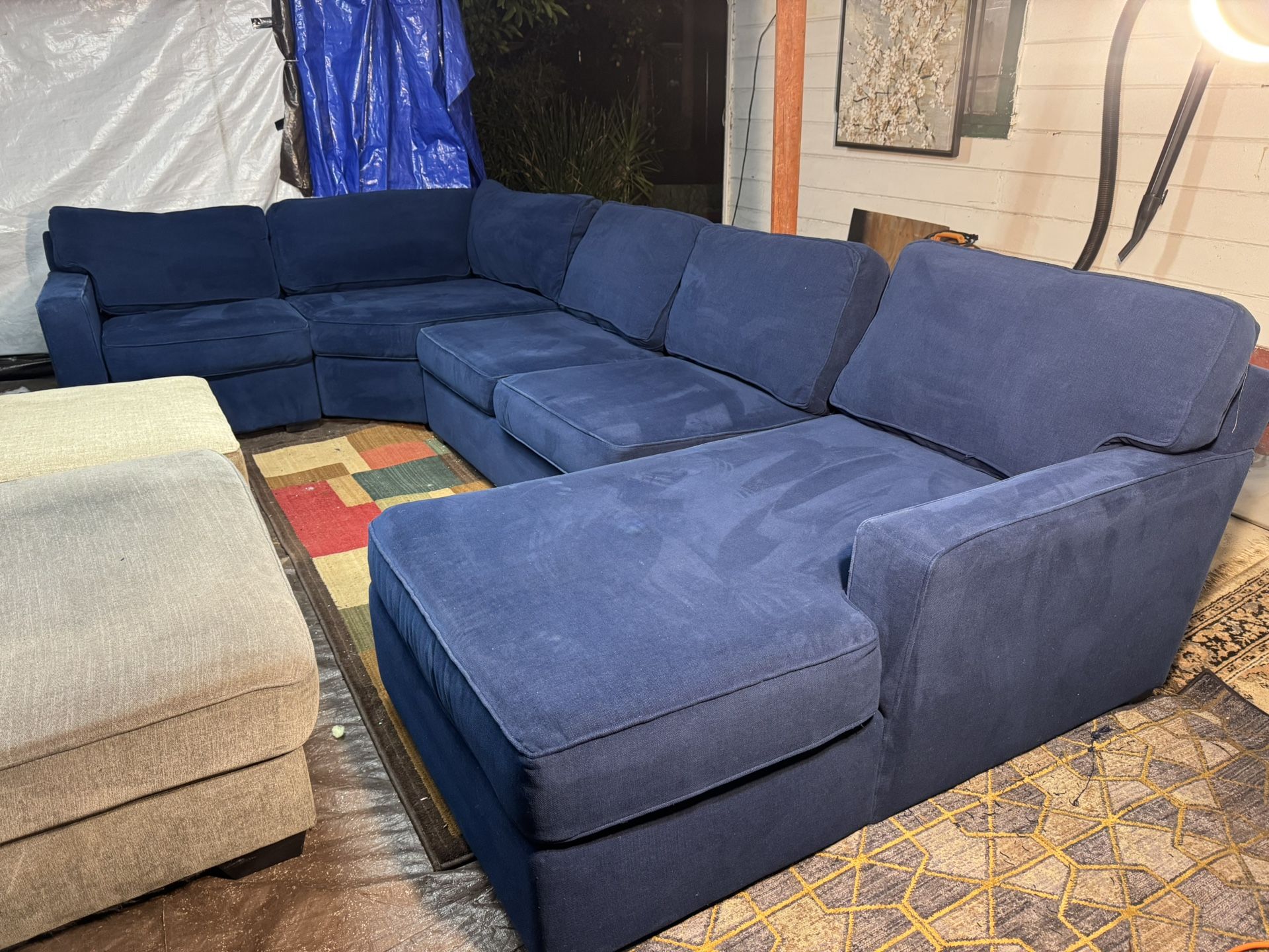 Blue Sectional Great Condition Clean We Sell All The Time Delivery $40