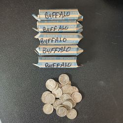 (5) BUFFALO NICKEL ROLLS