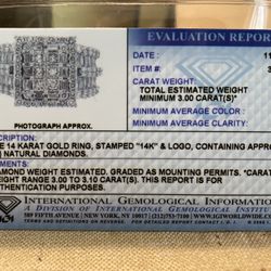 3.10 CT 14K Engagement Ring-Size 7