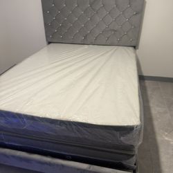Queen Bed Frame New In That Box With Mattress And Box Spring All New Furniture And Free Delivery Free Installation 