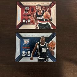 NBA Hoops “End 2 End” Insert Lot – Damian Lillard & Kevin Durant (2 Cards)