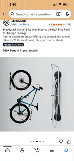 Swivel wall mount bike rack