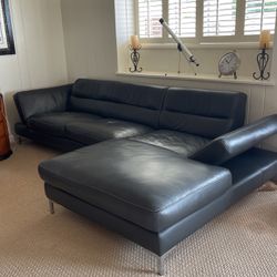 Luxurious Scandinavian Design, Grey Leather Couch