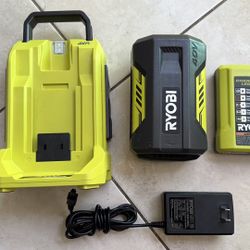 RYOBI 40V 300-Watt Portable Battery Inverter Power Source With Battery And Charger Preowned, Great Shape, Work Great, No Issue The Power Source Alone 