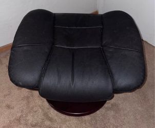 Black Leather Foot Rest