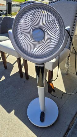 White Pedestal Standing Fan with Remote