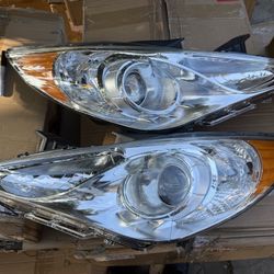 11-14 Hyundai Sonata Chrome Amber Projector Headlights, NOT Fit HID Headlight