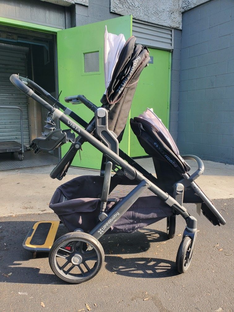 Uppababy Vista Double Stroller + Piggy Back