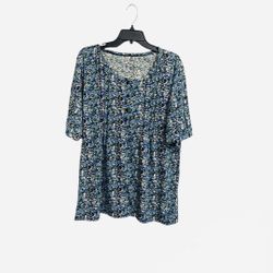 Women’s Blue Floral Size  Top XL
