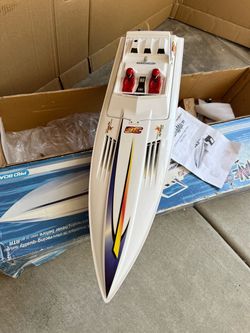 RC Pro Boat Shockwave 36" Nitro *ENGINE SEIZED & NO TRANSMITTER*  Vintage Pro Boat Shockwave 36 Nitro RC Boat. Selling exactly as pictured, AS-IS.