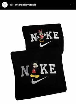 Mickey And Minnie Embroidered Sweaters Hoodies And Crewnecks