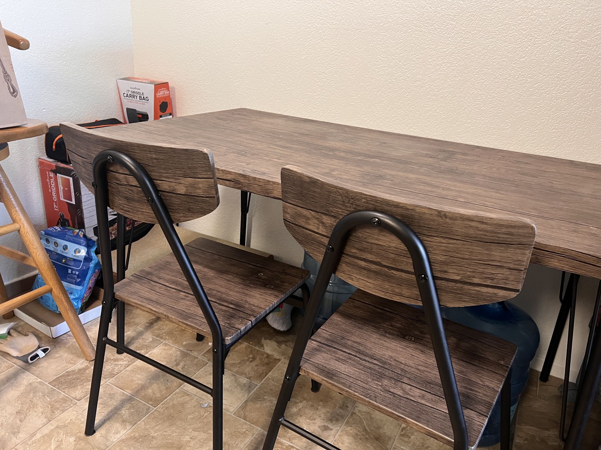 Dining Table Set Brown 55inch