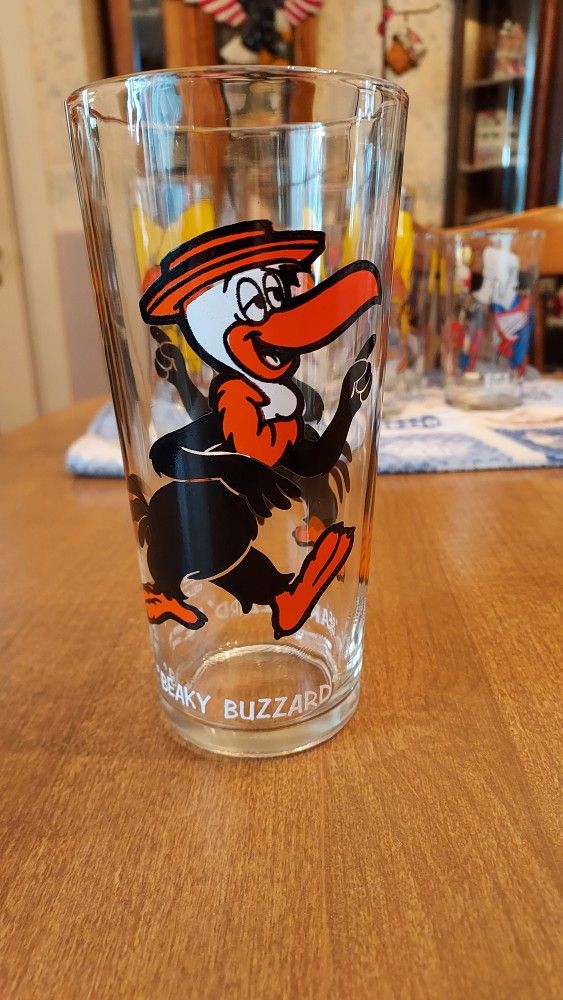 Vintage 1970's Pepsi Collectable Beaky Buzzard Collectable Glass