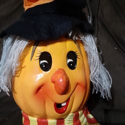 Vintage Halloween 1990 Brinn's witch jack o latern Pumpkin ceramic light base Only