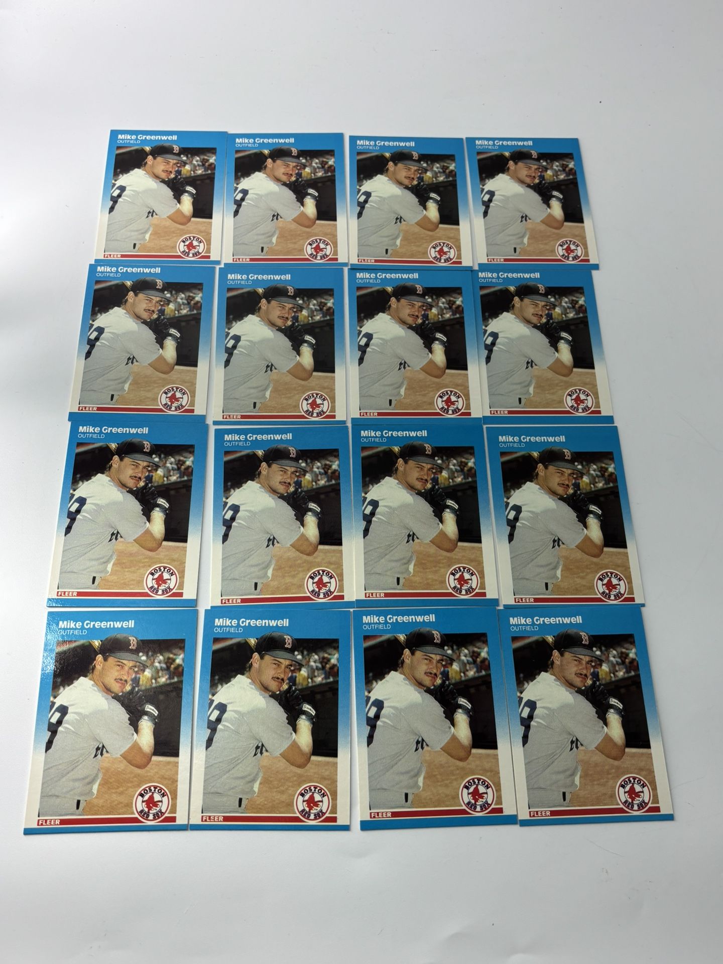 1987 Fleer Update RC #U-37 MIKE GREENWELL - RED SOX - ROOKIE Lot of 16