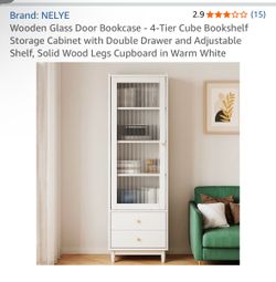 Wooden Glass Door bookcase / Medicine Cabinet MUST GO