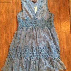 ANTHROPOLOGIE Ranna Gill Veronica Blue Lace Dress Size Large