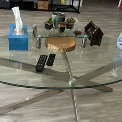 Matching Glass Coffee Table & End Table