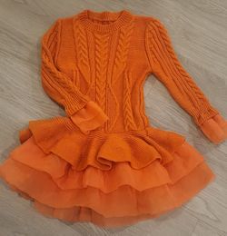 Mia Belle Girls-Cable Knit Tutu Sweater