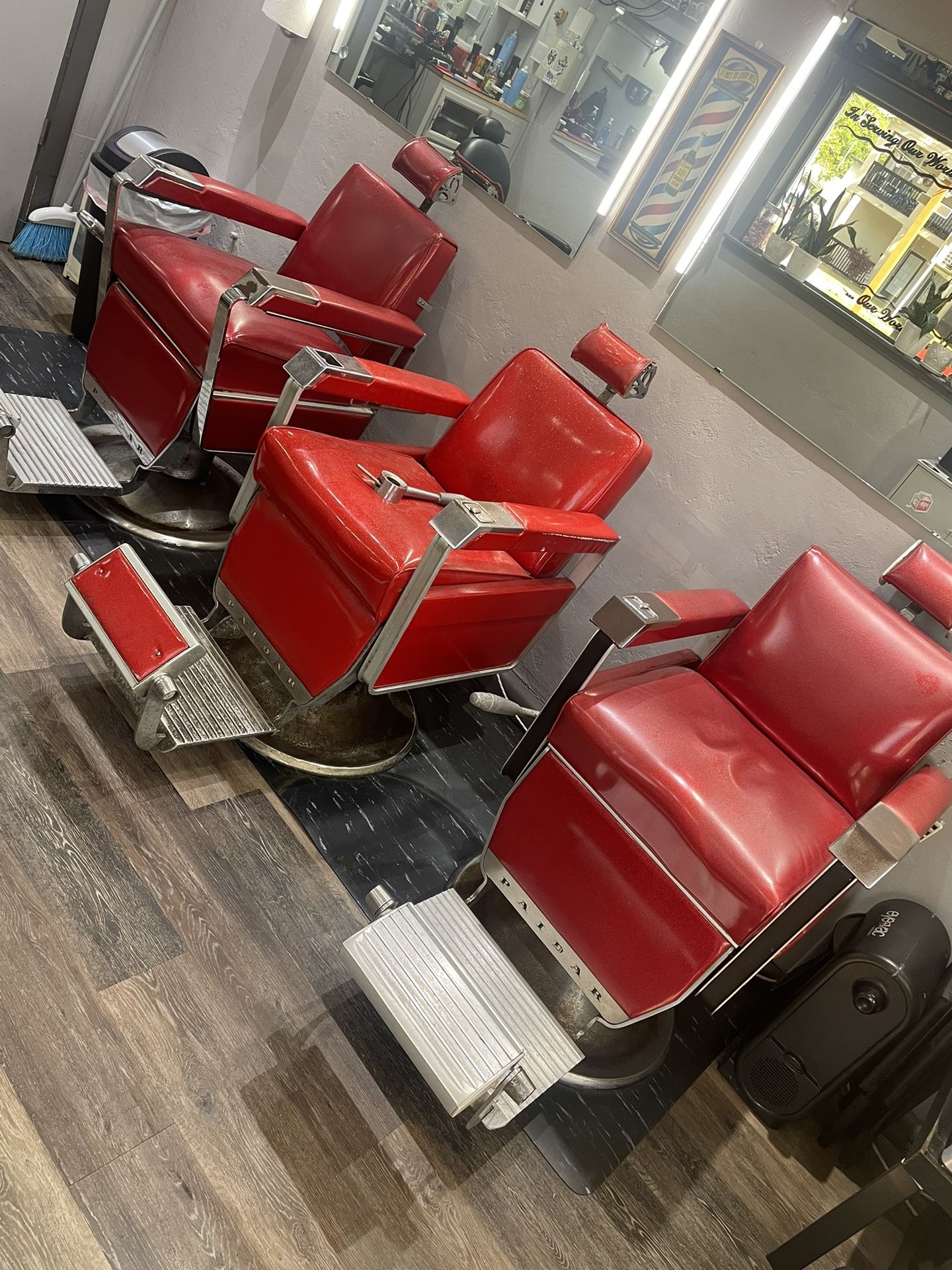 Set Of 3 1960’s Paidar Barber chairs