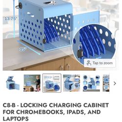 Chromebook Charging Cabinet for 8 Devices for Classroom Use, Laptop Lock Case for iPad and Tablet