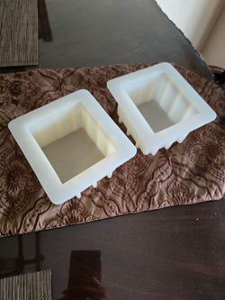 2 Handmade Silicone Soap Molds - Square Loaf Molds for DIY Soap Making