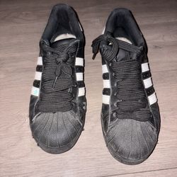 Black White Adidas Super Stars Men’s Size 8,5