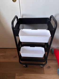 3-Tier Rolling Metal Storage Cart