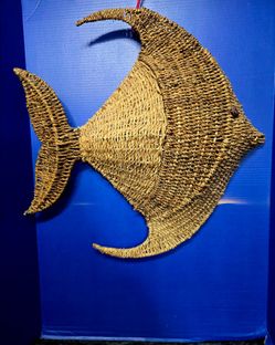 Wicker&Rattan Large Angelfish Wall Art Coastal Nautical Decor 22.5"×23.5"