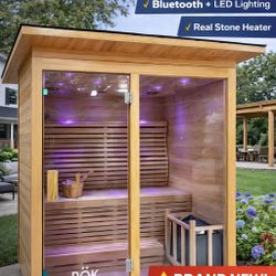 Brand New Traditional Sauna With Heater And Stones With Bluetooth And Control Panel