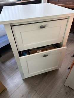 White Wood Filing Cabinet