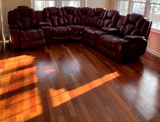 Panther fire leather 7 piece sectional sofa