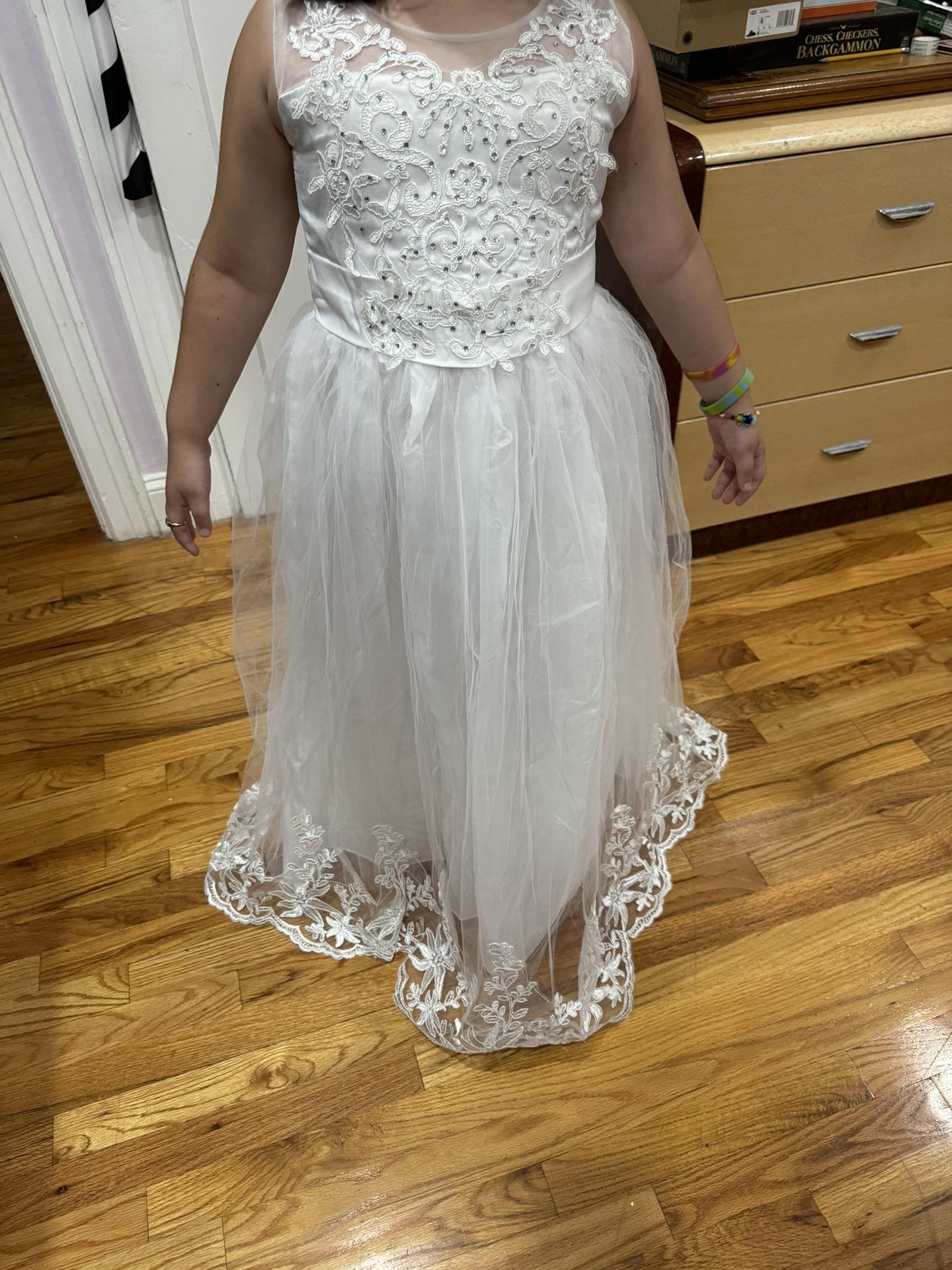 Two Flower Girls Wedding Tulle Dresses
