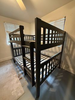 Gray Wooden Full Size Bunk Bed – $120