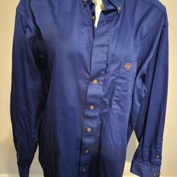 Men's Blue Ariat Dress Shirt...size XXL 