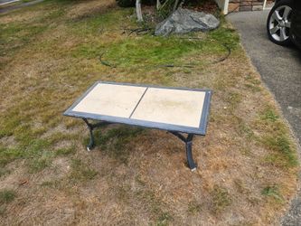 Outdoor Patio Coffee Table with Tile Top