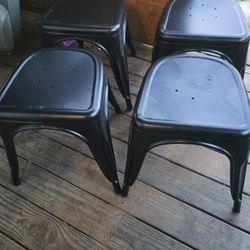 Set Of 4 Barstools, 1940's Art Deco. 20" Tall Each 