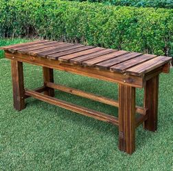 New Outdoor Garden Wood Bench, 35.5"