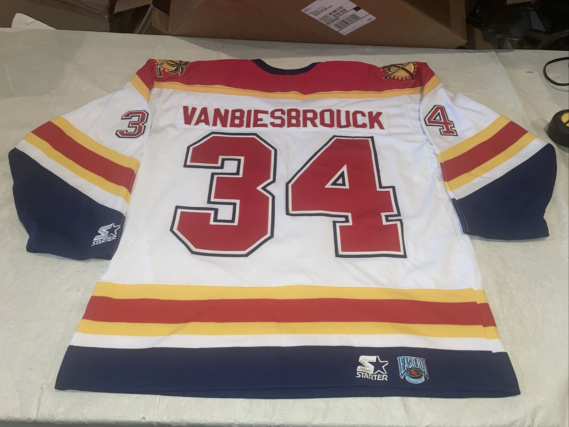 John Vanbiesbrouck Florida Panthers starter NHL Jersey Men Xl Euc Sewn Vtg 90s